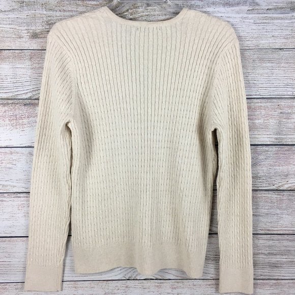 Jeanne Pierre Cardigan Sweater Button Front Cable Knit V-Neck - Picture 5 of 10